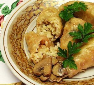 Голубцы с рисом и грибами рецепт Голубцы с рисом и грибами рецепт