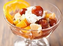 Мандариновый десерт с вишнями